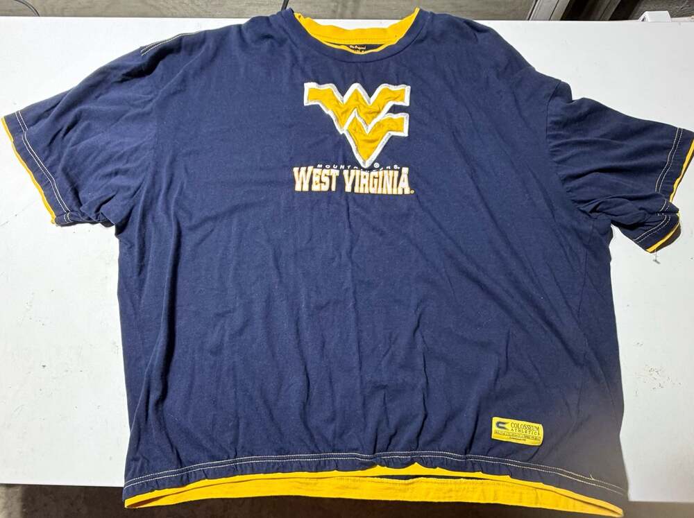 WVU Colosseum Athletics West Virginia Mountaineers Layered T-Shirt Size 2XL